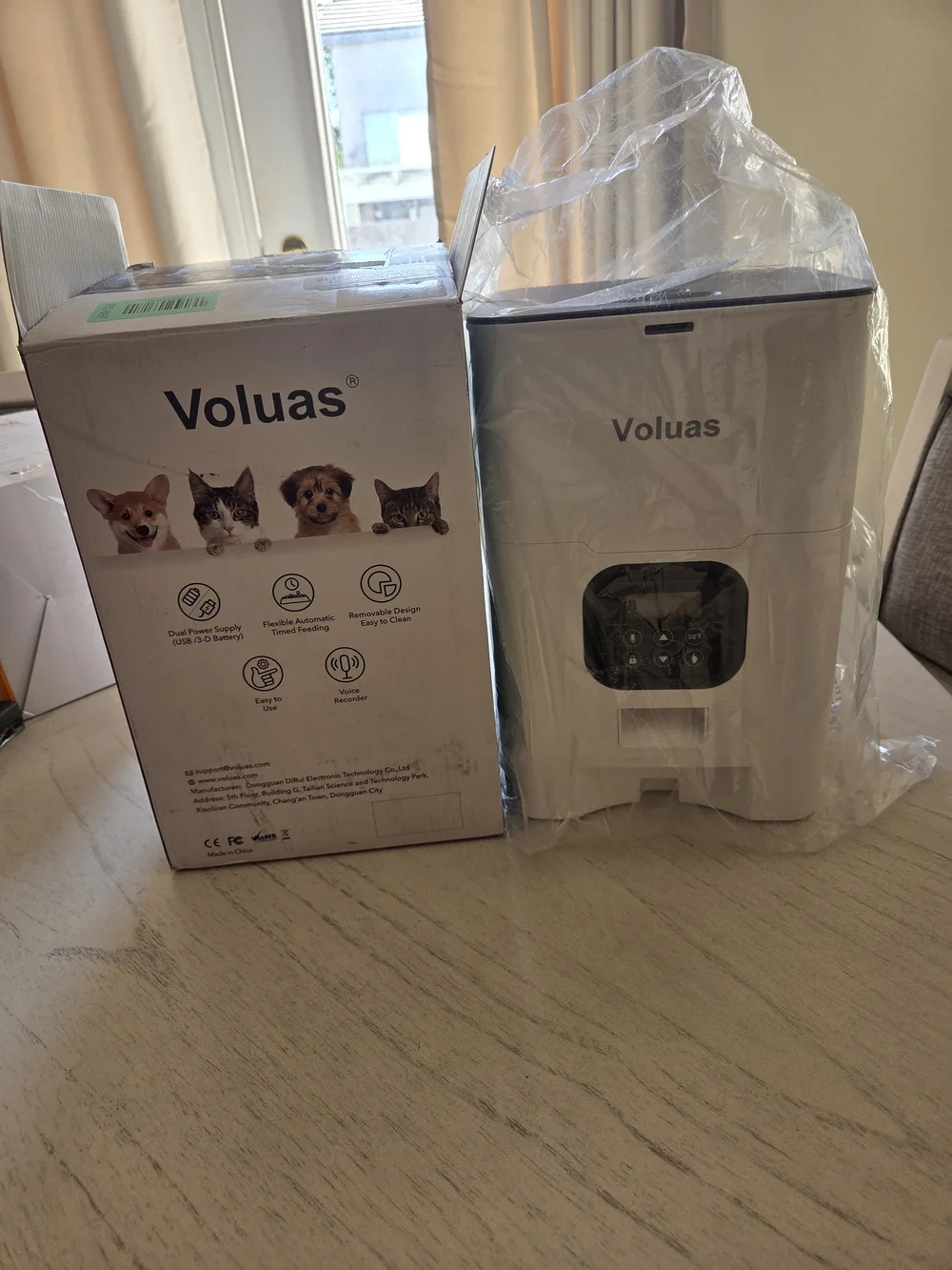 VOLUAS Automatic Cat Feeders - Timed Pet Feeder for Cats and Dogs with Dry Food